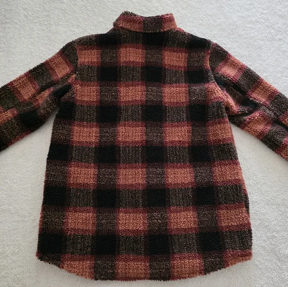 Volcom Silent Sherpa Jacket, Women's Size Large, EUC - Multicolor Plaid - Picture 9 of 10